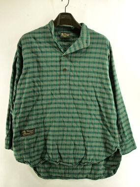The Vermont Flannel Co Mens Small Shirt 1/4 button Green Plaid Made In USA